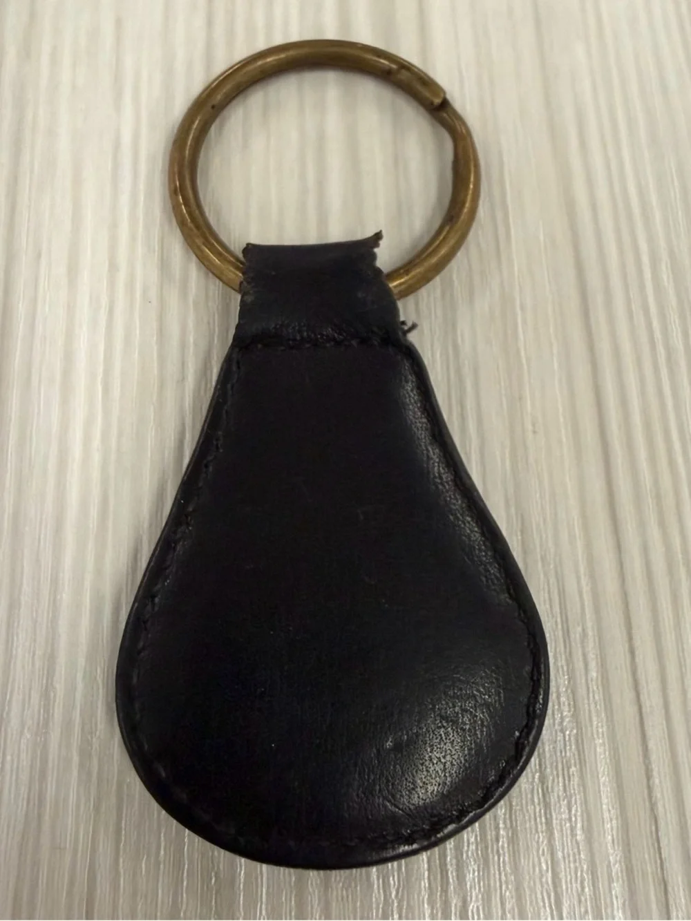 Vintage Coach Classic Leather Key Fob 7210 Black Brass Keychain 90s Ergo